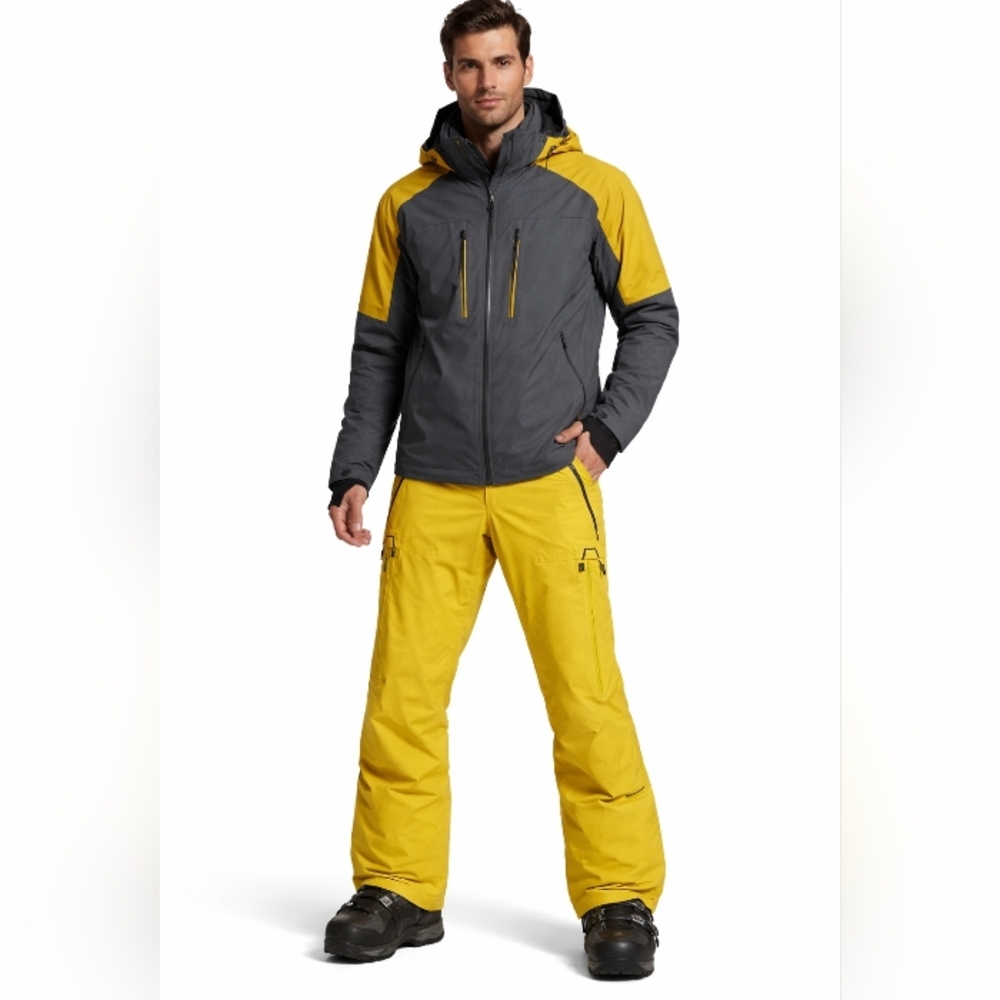 DC Shoes Nomad 30K Snow Pants Mens Yellow Waterproof Ski Snowboard Cargo Medium